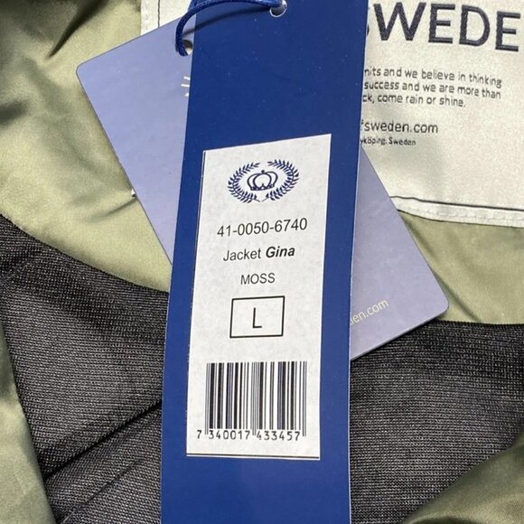 NEW PS Of SWEDEN Womens Jacket Moss Green Size L Gina Quilted Full Zip - Picture 3 of 12